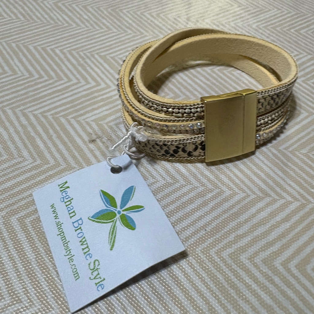 Gold And Tan Bracelet